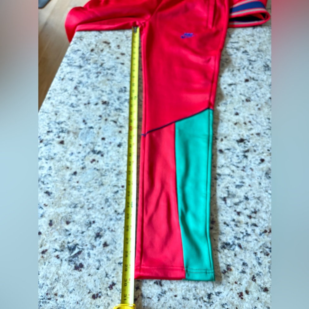 Retro Red and Green Zip-Up Hoodie Pants Track Suit - Picture 12 of 14